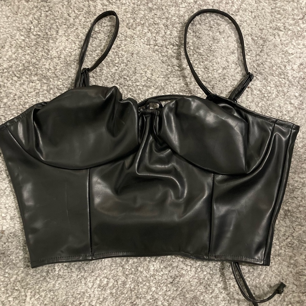 Faux Leather Crop Top